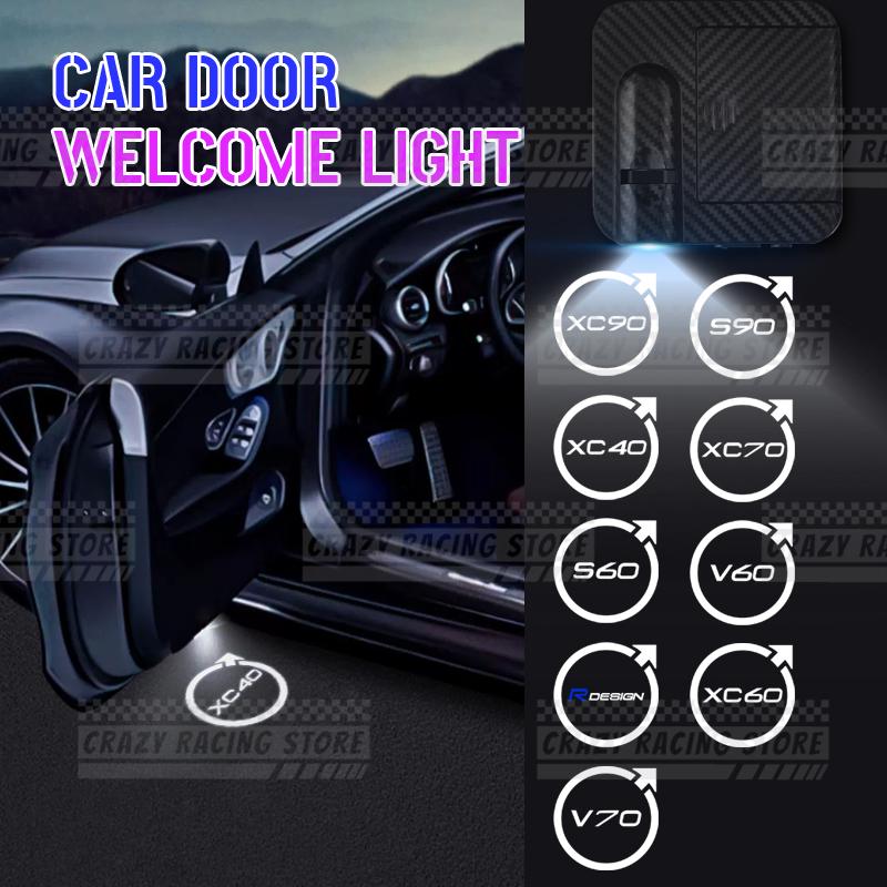 1/2PCS For Volvo R Design XC70 XC60 XC40 XC90 V60 V70 S90 S60 Logo LED Courtesy Lamp Car Door Welcome Light Ghost Shadow Light