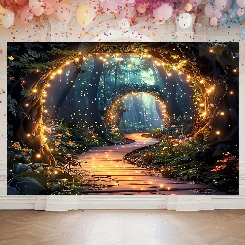 2D plane, 1 magic forest tree hole, made of polyester, suitable for decorating the living room and outdoor spaces