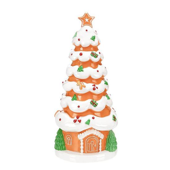 Пряничный домик, фигурка елки, светящийся, из смолы, в форме елки, пряничный домик со светодиодной подсветкой для декора дома и вечеринок в помещении