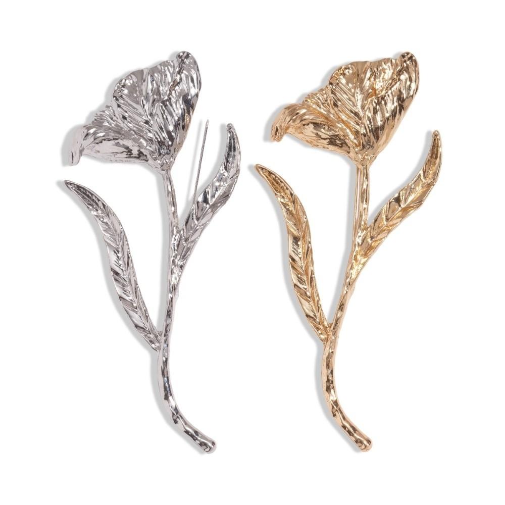Zinc Zinc Alloy Tulip Brooch Suit Charm Deco Clothing Pin Accessories Flower Bud Brooch  Ladies