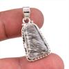 Natural Black Rutile Gemstone 925 Solid Sterling Silver Gift Pendant 1.50" a8D57