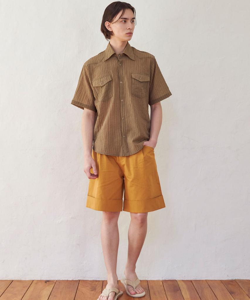 SENTAIR Turn-Up Wide Bermuda Pants_Camel