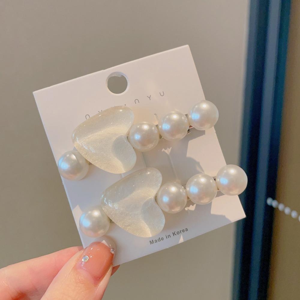 Pearl Side Hairpin Sweet Bangs Hair Clip Princess Headdress Styling Tool for Girls