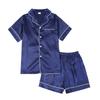 Summer Baby Kids Girls Boys Pure Color  Sleepwear Set Long Sleeve Blouse Tops+sleep Pants