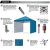 ABCCANOPY Pop Up Canopy Tent with 2 Sidewalls for Outdoor Sun Shade and Rain Protection 10x10 Turquoise