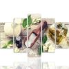 Картина из пяти частей, печать на холсте, травы, специи