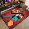 1pc P-Phineas and Ferb Design Printed Area Rug Carpet for Bedroom Living Room Home Decor Rugs Mat Non Slip Mat Rug for Bedside