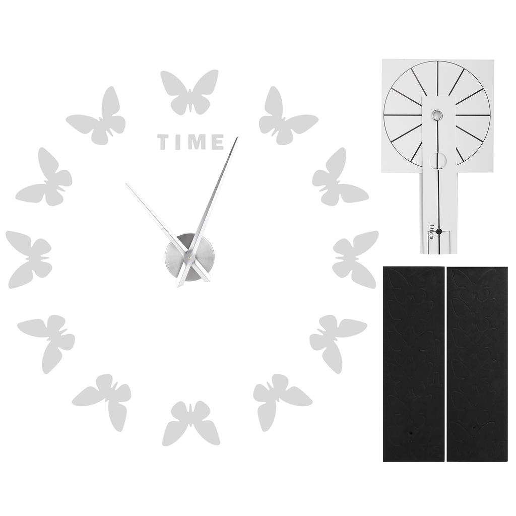 Large Wall Sticker Clock Butterfly Shape Innovation DIY Modern Art Living Room DecorationBlack