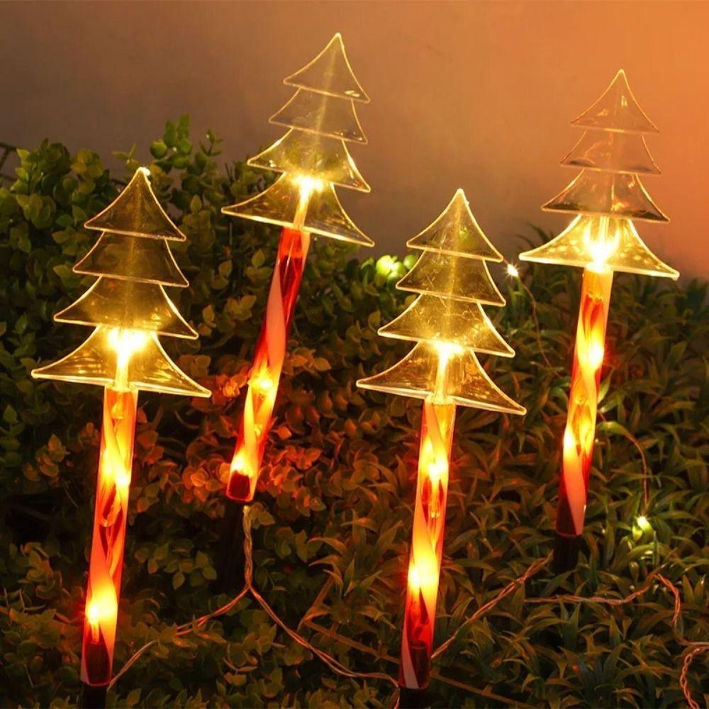5 шт./набор Снежинка Рождественская елка Наземный светильник 8 режимов Дед Мороз Солнечные огни Газон