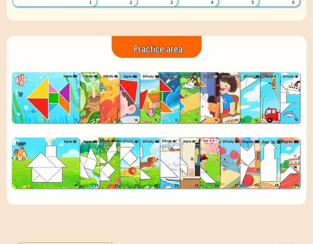 Магнитная головоломка Танграм для детей 3-6 лет - Развивающая игрушка для детей первого класса и детского сада