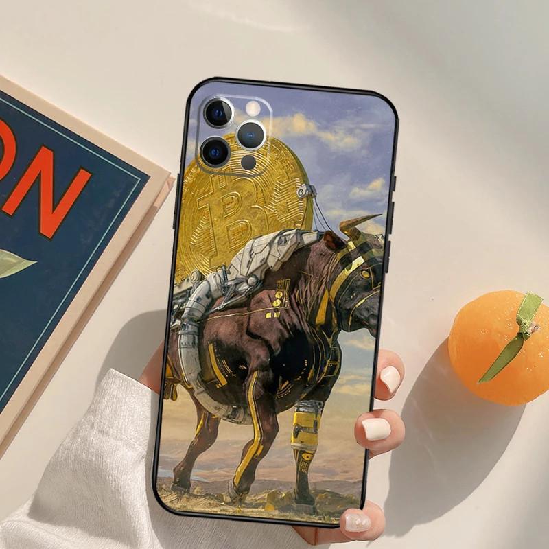 Подходит для чехла для мобильного телефона Apple Iphone15Plus, чехла для мобильного телефона Bitcoin Btc, окрашенного и устойчивого к падениям Huawei Three