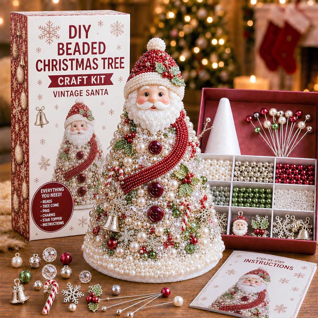 Набор для творчества «Сделай сам» Christmas Tree из бусин, 3D-набор для праздничного творчества с кристаллическими бусинами, цветными украшениями и ангелом на верхушку елки для настольного украшения
