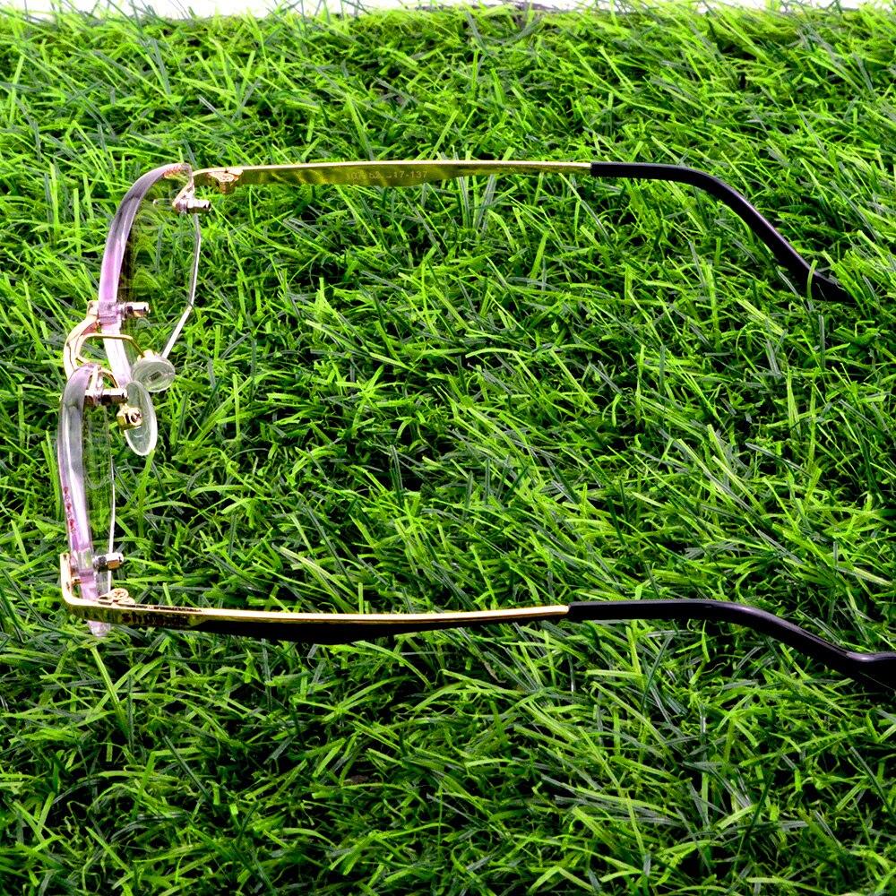 Роскошные женские очки для чтения без оправы с золотой оправой и петлями, изысканные дужки, ромбовидная огранка, многослойное покрытие, от +0,75 до +4