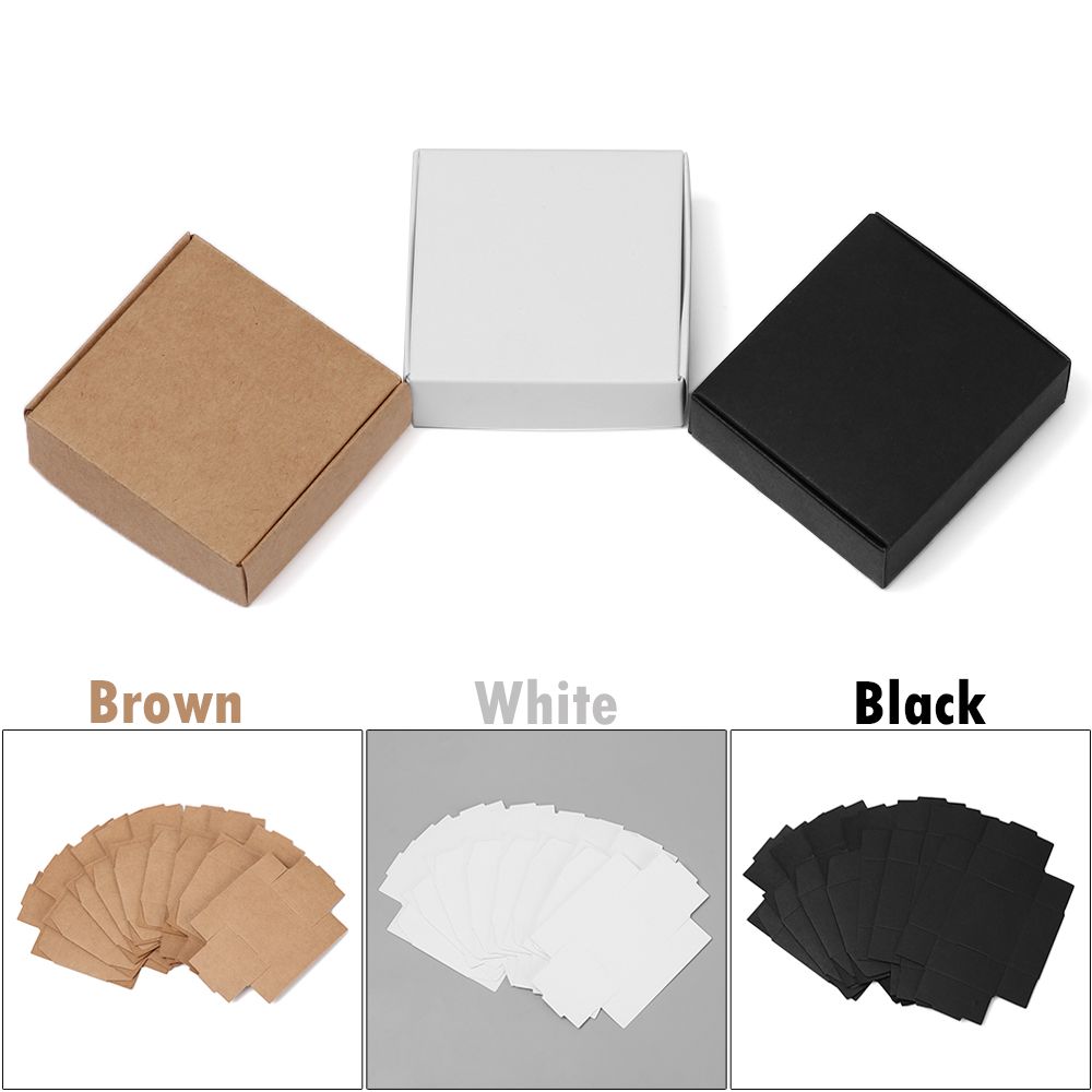 10pcs 9sizes Wedding Event Handmade Jewelry Candy Storage Cardboard Package Wrapping Kraft Paper Box