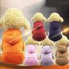 Autumn Winter Puppy Pet Hooded Sweatshirt Two-Legged Pocket Cat Dog Clothes Warm Fleece Pet Outfit
