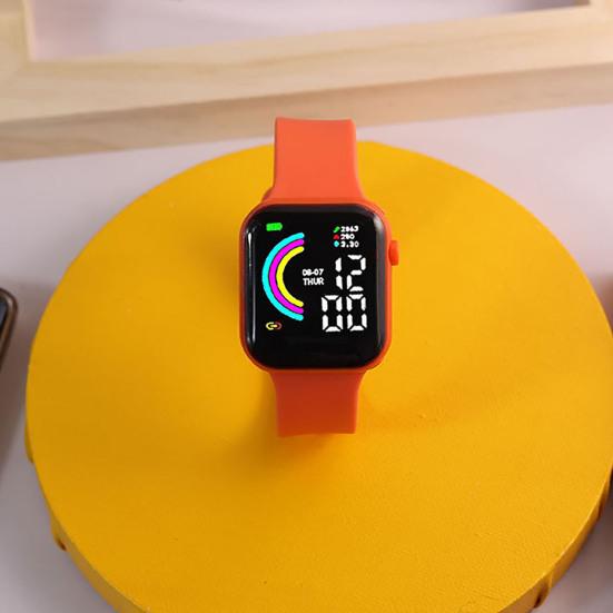 Electronic Watch Digital Display Button Control Square Dial Adjustable LED Precise Time Portable Teens Students Digital Wristwatch Daily Accessory