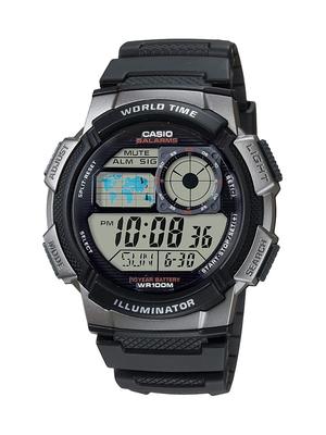 Мужские цифровые часы Casio AE1000W-1BVCF с мировым временем