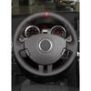 Черный с красной полосой Для Renault Clio 3 RS 2005 2006 2007 2008 2009 2010 2011 2012 2013 Автомобильная оплетка руля Кожаная отделка