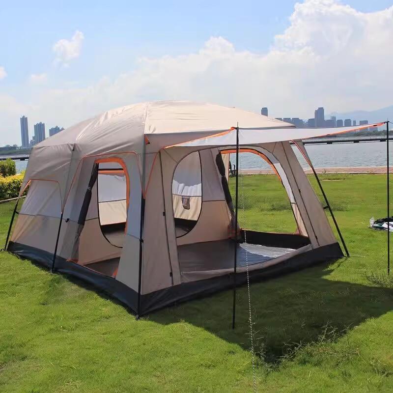 ZISIZ Portable Double-Layer 2-Room 1-Hall Camping Tent