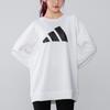 Adidas Спортивная толстовка средней длины с большим логотипом и круглым вырезом, женские топы, белые H57333