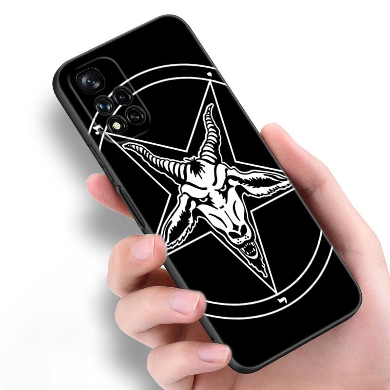 Pentagram 666 Demonic Satanic Black Silicone Phone Case For Xiaomi POCO X3 X4 NFC F5 M3 M4 M6 X5 X6 Pro F3 F4 GT 5G C55 C65 M5