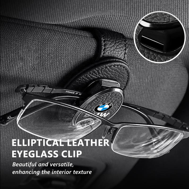 drswk4 3D Car Visor Glasses Clip Leather Logo Sunglasses Holder Magnetic Glasses Case For BMW E90 E60 E46 E39 F30 F10 E87 X3 X4 X5 X1
