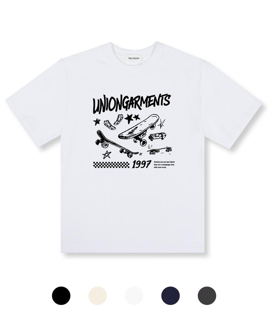 UNION GARMENTS Футболка оверсайз с коротким рукавом Board Time 5 цветов