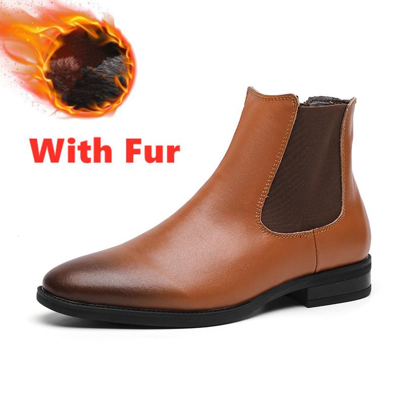 2024 Кожаные мужские ботинки, деловые зимние британские ботинки, мужские остроносые ботинки из коровьей кожи, мужские ботинки, модная обувь «Челси», мотоциклетные ботинки