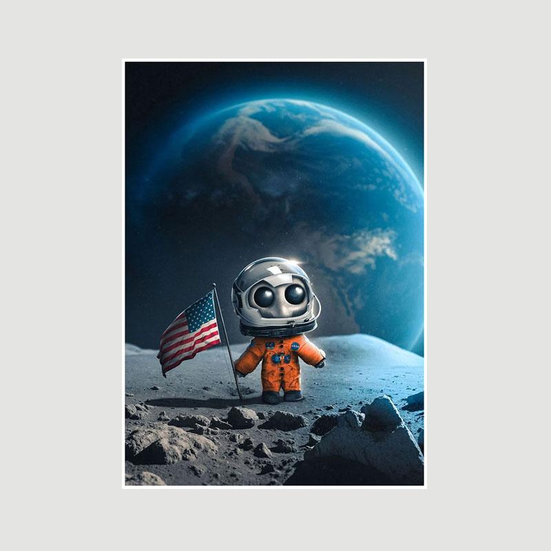 Astronaut Space Dreaming Poster Aesthetic White Paper Posters and Prints Wall Art Pictures for Living Room Bar Decoration Painting Home Decor