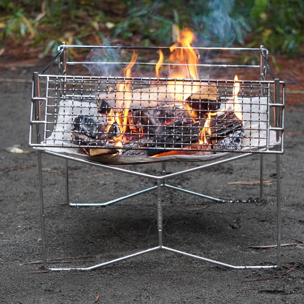 NANGOGEAR (Nanko Camping Gear) Solo Grill Large Fire Pit with Stainless Steel Mesh, 11105 (SOLO-303-JL)