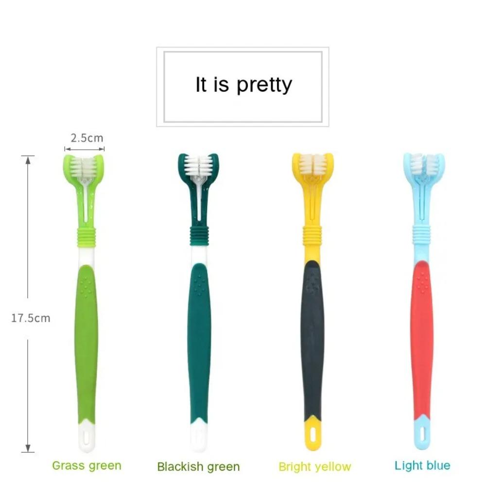 3-Sided Pet Toothbrush Dog Plastic Toothbrush Removing Bad Breath Tartar Cleaning Mouth Pet Dental Care Pet Cat Cleaning Mouth