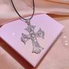 Flash Diamond Star Cross Necklace New Women's Ins Style Small Design Pendant