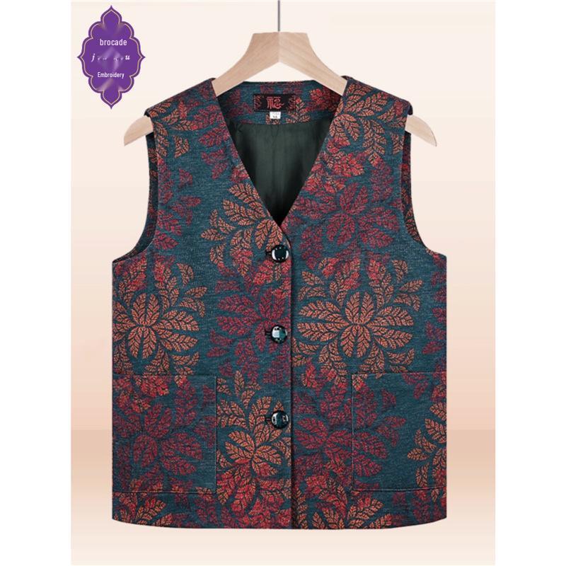 Женский кардиган без рукавов для пожилых - Жилет для бабушки большого размера на весну/осень