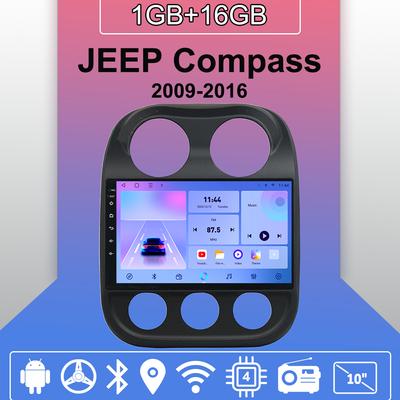 Автомобильное радио Android Auto Carplay для JEEP Compass 2009-2016, мультимедийный проигрыватель, головное устройство, стерео, GPS-навигация, BT WIFI 1+16 ГБ