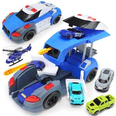 Игрушечная машинка Полицейская машинка Игрушка 8 шт. Сборная Трансформируемая Большая Патрульная машина Рабочая машина Вертолет Маленькая Полицейская машинка в комплекте Аварийная машина Трансформирующаяся