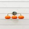 Mid Century Modern Wall Sconce Orange Turquoise Globe, Brass Arm