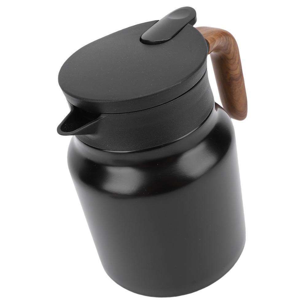 1000ml Capacity Vacuum Insulated Tea Pot Built-in Filter Thermal Beverage Pitcher Office Use