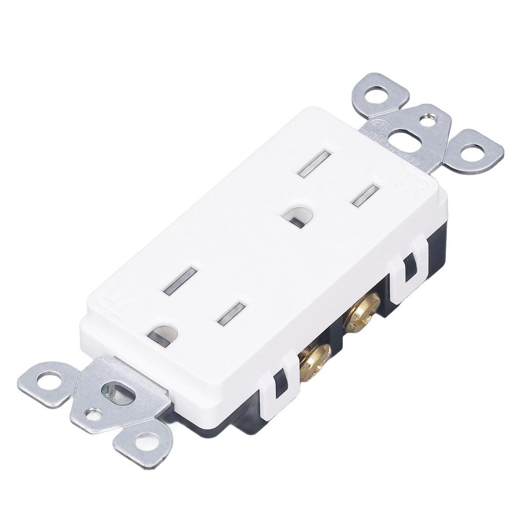 Power Outlet Wall Windproof Socket Outdoor Socket Dual Socket Windproof Weatherproof Outlet 15A 125VAC Flame Retardant Outdoor Receptacle RV Camper