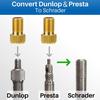 1 Set Presta Valve Adapter & Bike Tire Caps Convert Presta To Bike Pump Adapter for Pump & Air Compressor Dust-proof & Leak-proof Valve Adapter