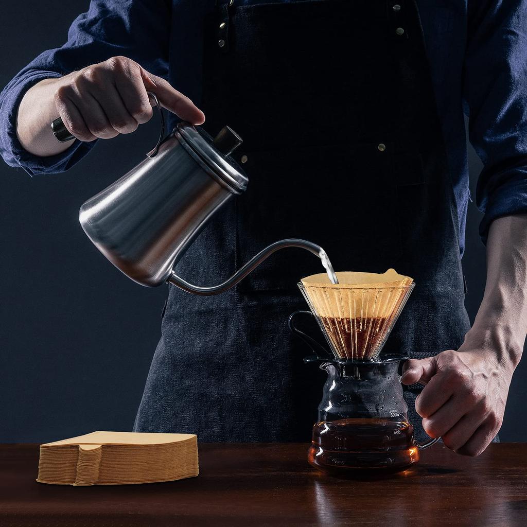 Конические фильтры для кофе, одноразовые бумажные фильтры для кофе, натуральные бумажные фильтры для кофеварки и кофеварки - 100 шт.