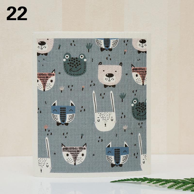 1 шт. многоразовая губка для мытья посуды кухонная напечатанная впитывающая тряпка для мытья посуды целлюлозные салфетки для уборки