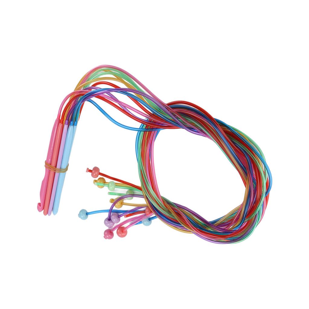 12Pcs Crochet Hooks 1.2meters Afghan Carpet Plastic Knitting Tools for Household Weaving