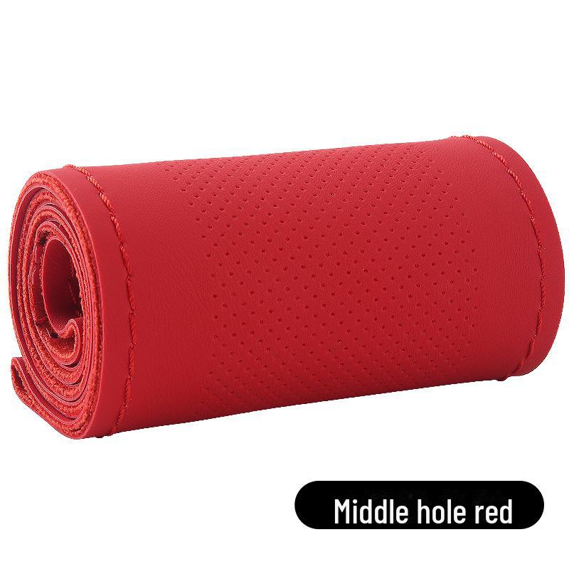 Высокоэластичный кожаный чехол на руль, сшитый вручную, универсальный, на все сезоны