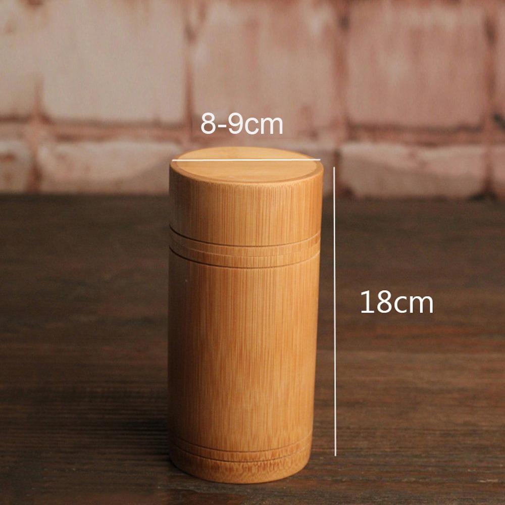 Tube Natural With Lid Jar Handmade Bamboo Tea Canister Organizer Storage Box Container