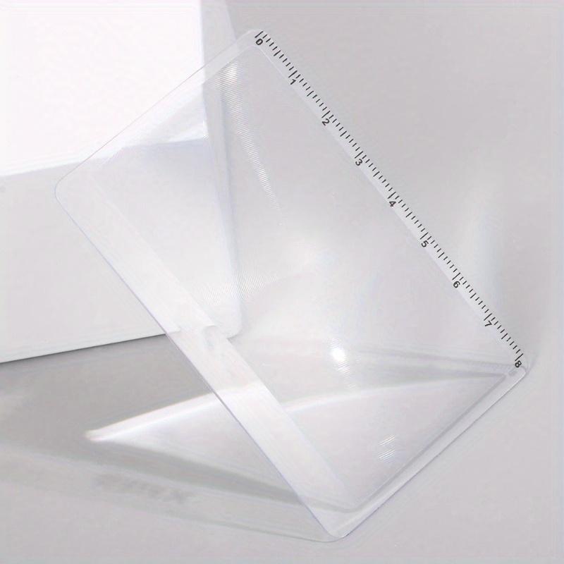 Лист-лупа 3X со шкалой Ультратонкая лупа Френеля ПВХ Прозрачный Размер кредитной карты Увеличение страницы книги