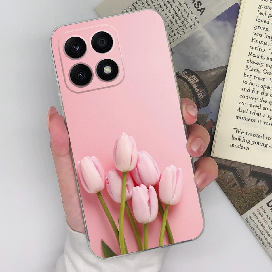 Чехол для телефона Honor Magic5 Pro 9S 9X Pro 20S 30S X8a X7a 8A Pro, задняя крышка, прозрачный противоударный мягкий силиконовый чехол с бабочкой и цветком для Honor, бампер