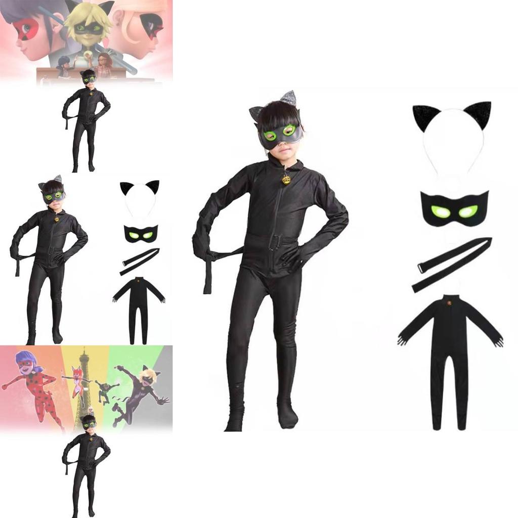 Чудесные истории Ледибаг и Кота Нуара Детский костюм со спандексом для аниме ролевых игр