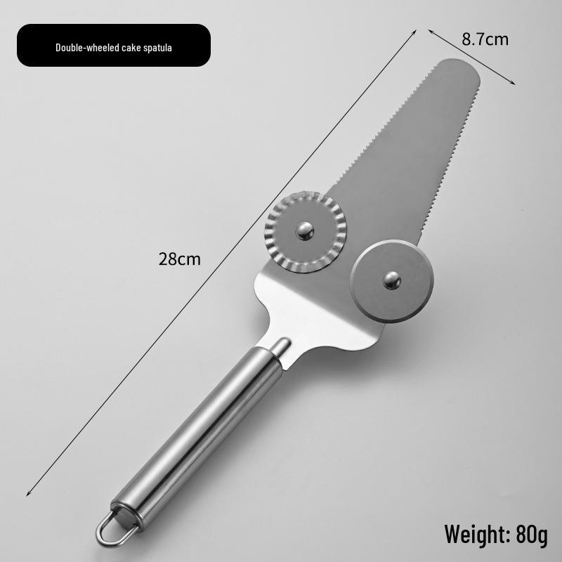 Набор из нержавеющей стали для резки пиццы и лопатки для торта: Одинарный/двойной роликовый и треугольный нож для выпечки торта