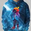 Cool Lightning Background Paired with Trendy Cartoon Characters, Digital Printing, Colorful and Eye-catching