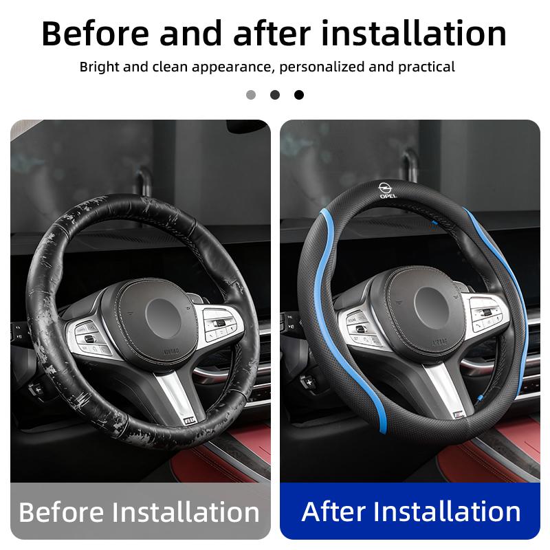 AAAYR1 Nappa Leather Car Wheel Steering Cover Non-slip Cover Accessories For Opel Corsa Astra Insignia Vectra Zafira Meriv Ampera